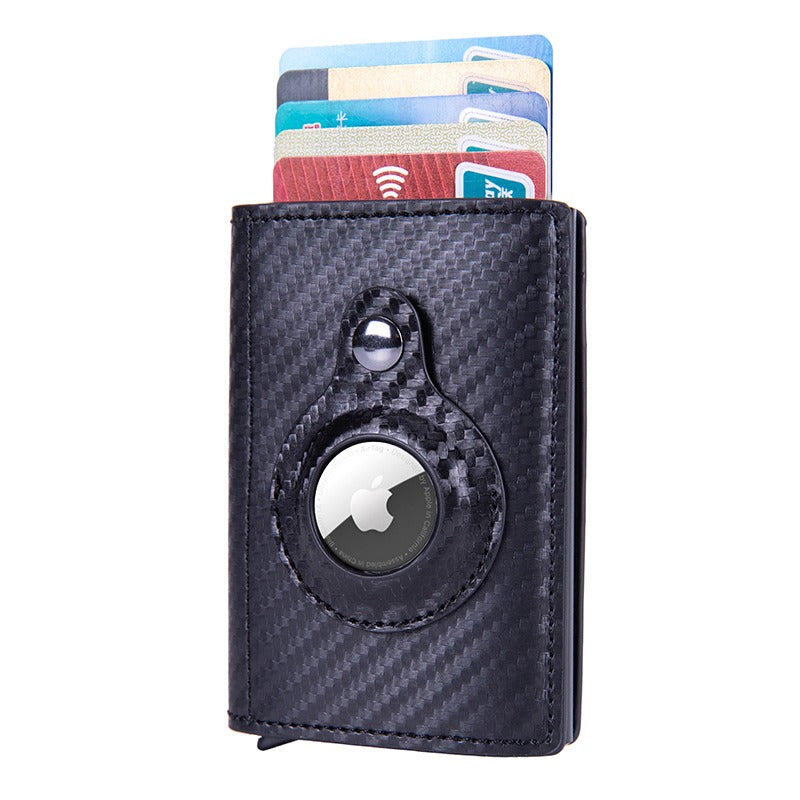 New RFID Apple Tracker Protective Cover Airtag Locator Crazy Horse Card Pack RFID Carbon Fiber