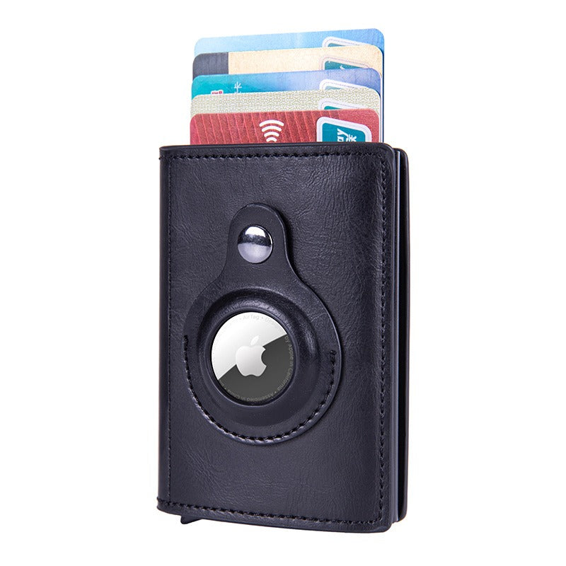 New RFID Apple Tracker Protective Cover Airtag Locator Crazy Horse Card Pack RFID Carbon Fiber