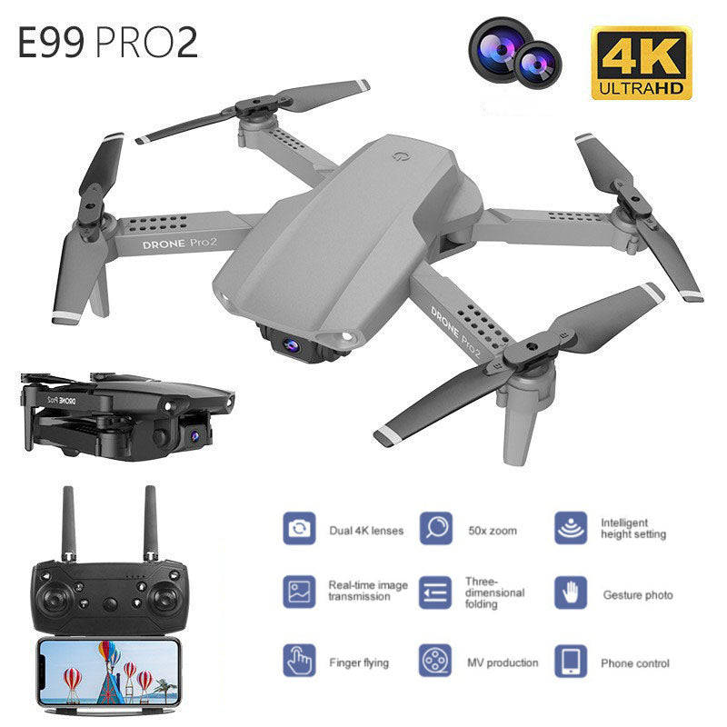 E99 PRO2 Drone Folding Quad-Axis Aerial Photographer Long Range Fixed Height Remote Control Aircraft Boys Toys