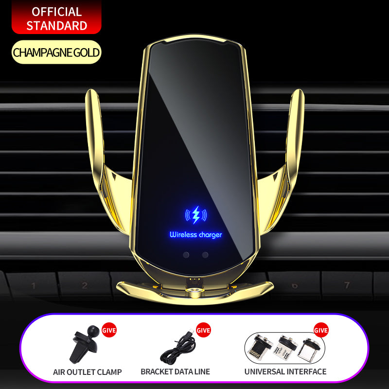 Q3 car wireless charging mobile phone holder 15W induction opening and closing car navigation stand supplies
